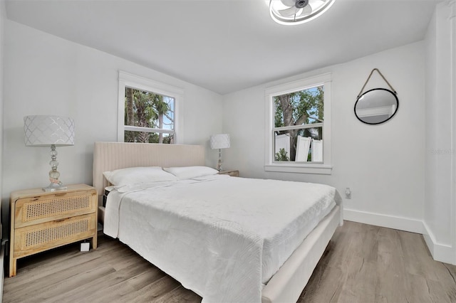 bedroom featuring light hardwood / wood-style flooring