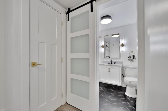 bathroom featuring toilet and vanity