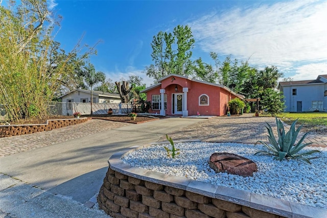 view of single story home