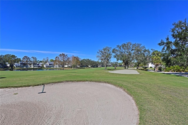 view of property's community with a yard