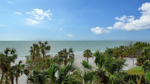 property view of water with a beach view