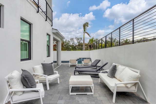 view of patio with an outdoor hangout area