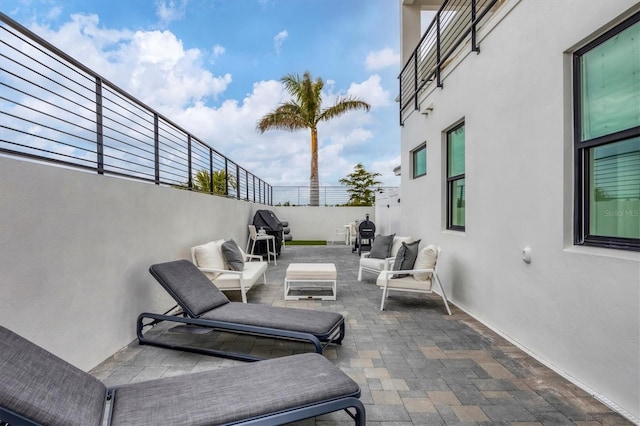 view of patio / terrace with an outdoor living space