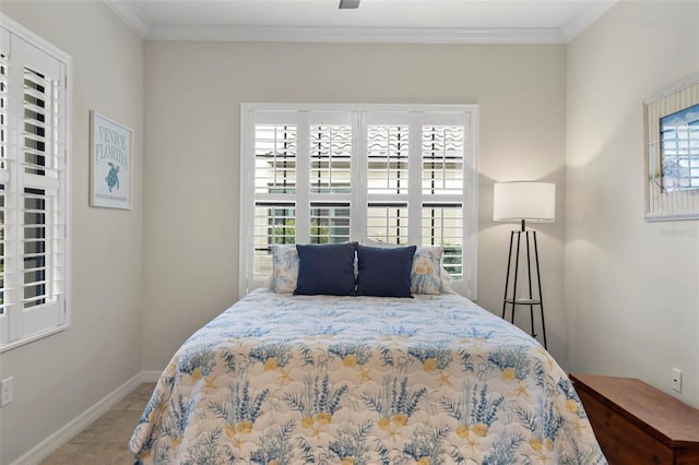 bedroom featuring ornamental molding