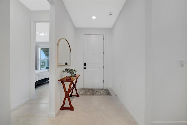 interior space featuring light tile patterned floors