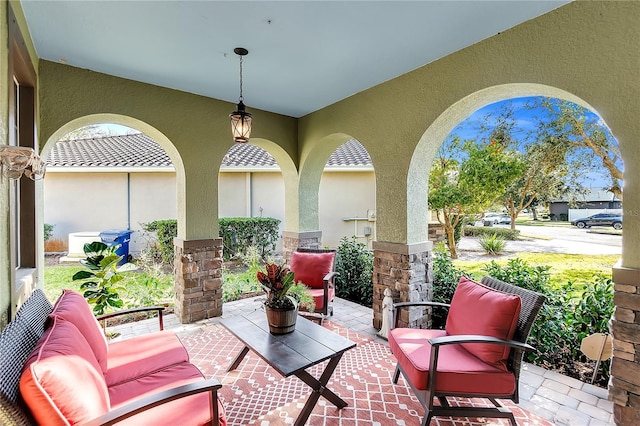 view of patio with outdoor lounge area