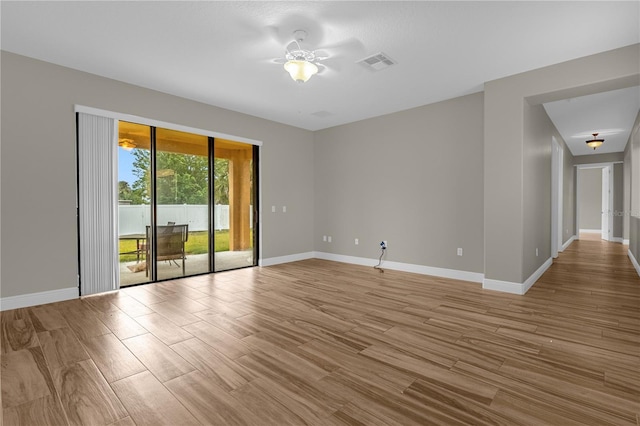 spare room featuring ceiling fan