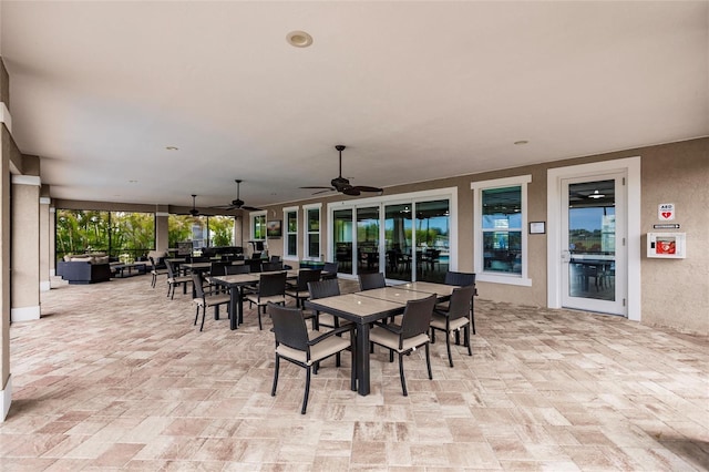 view of patio / terrace with ceiling fan