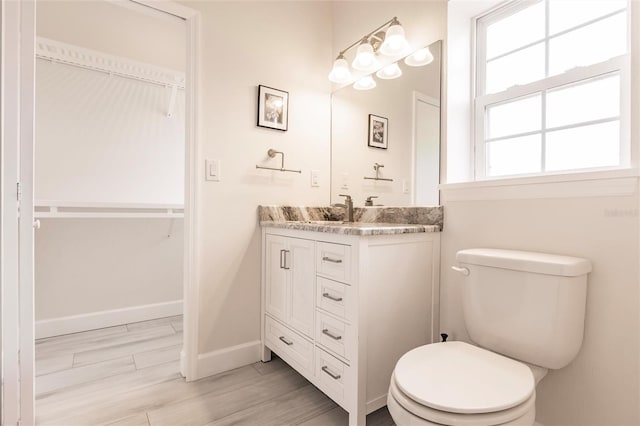 bathroom with toilet and vanity