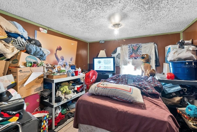 bedroom with a textured ceiling