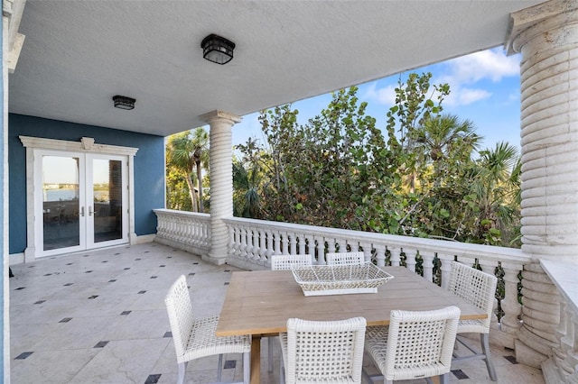 view of patio / terrace featuring french doors