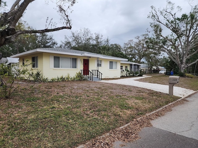 view of single story home