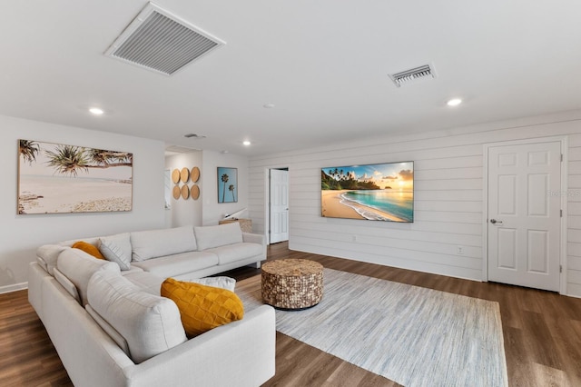 3409 Anchor Bay Trl, Lakewood Ranch, FL 34211 - living area featuring wood finished floors, recessed lighting, and wood walls