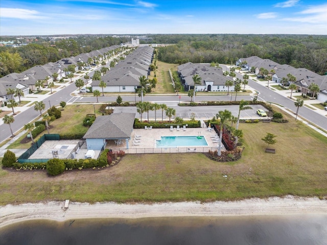 aerial view featuring a residential view