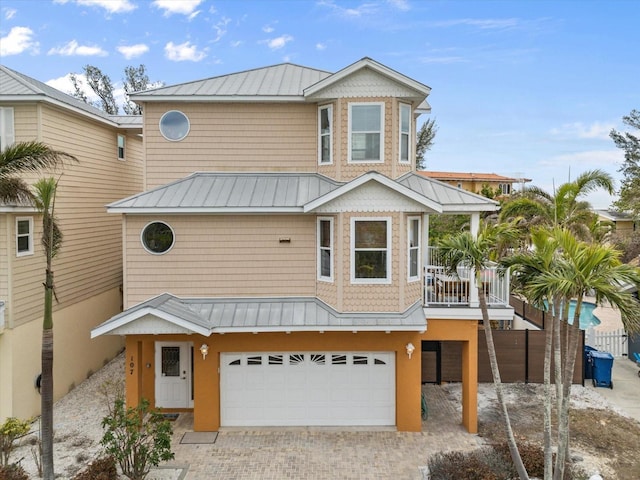 view of front of house with a garage