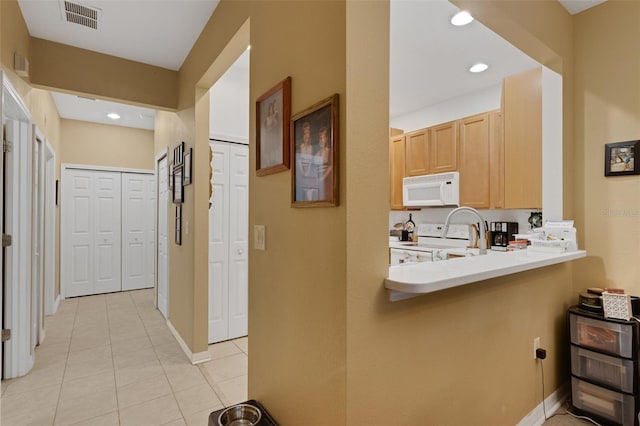 interior space featuring light tile patterned floors