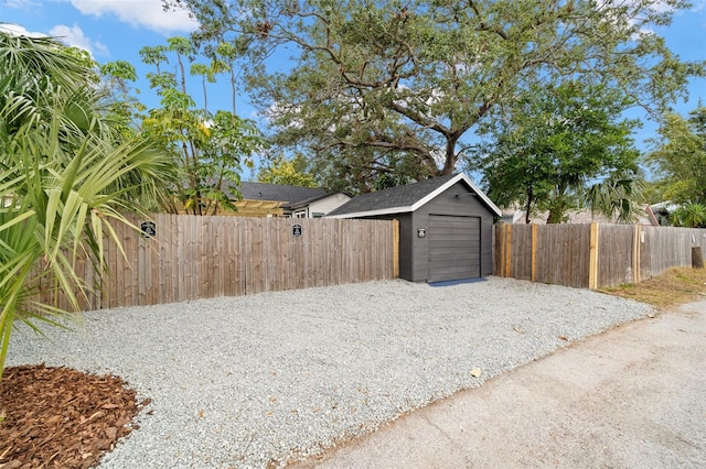 view of garage