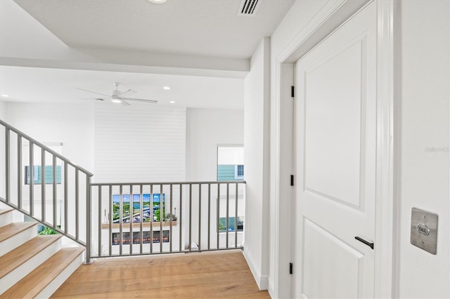 hall featuring light wood-type flooring