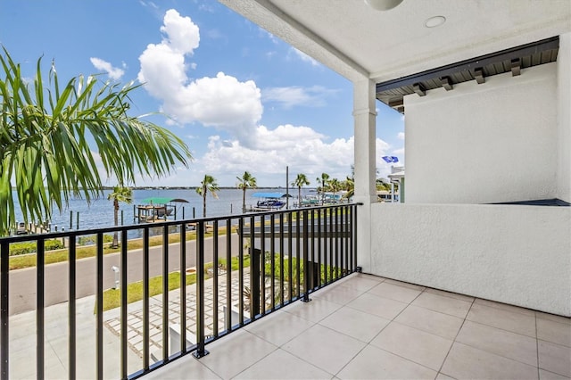 balcony with a water view