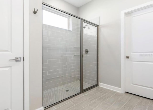 bathroom featuring walk in shower