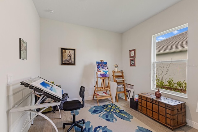 office featuring light hardwood / wood-style floors