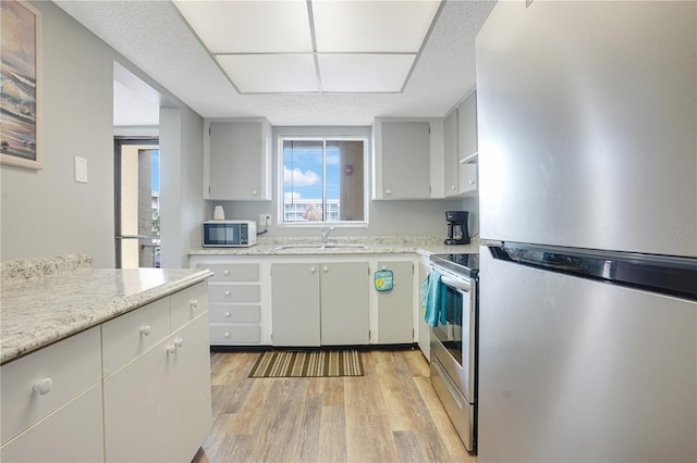 kitchen featuring sink, stainless steel appliances, and light hardwood / wood-style floors