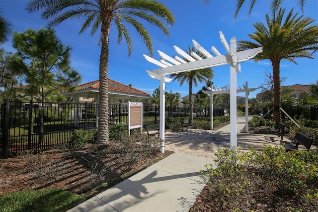 view of patio / terrace featuring a pergola