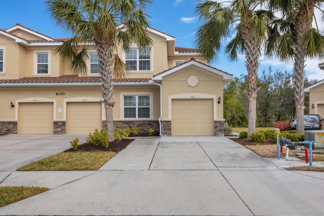 view of front of home with a garage