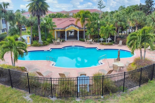 view of pool with a patio area