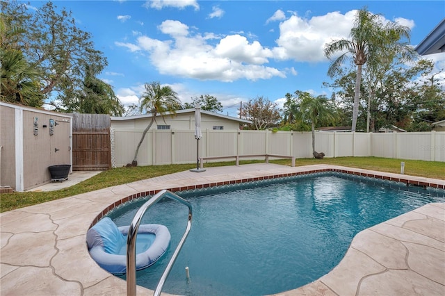 view of pool featuring a patio