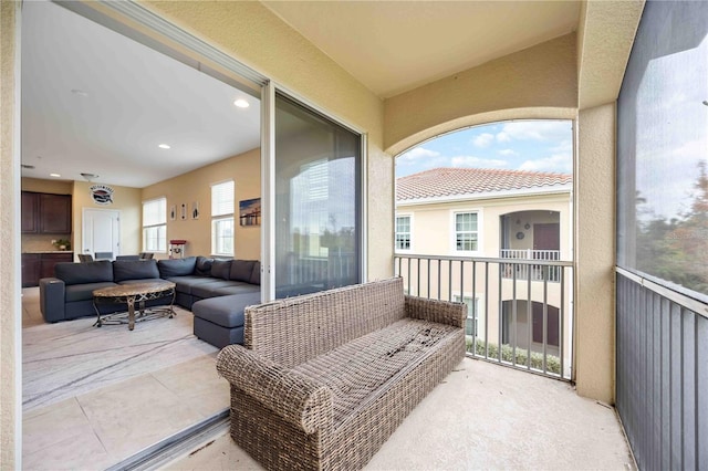 balcony with an outdoor hangout area