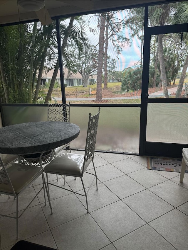 view of unfurnished sunroom