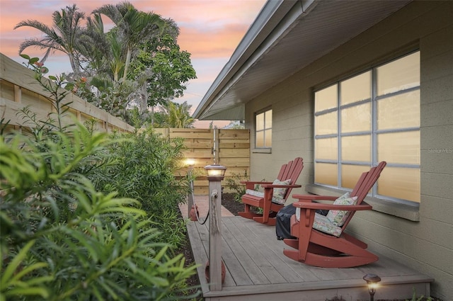 view of deck at dusk