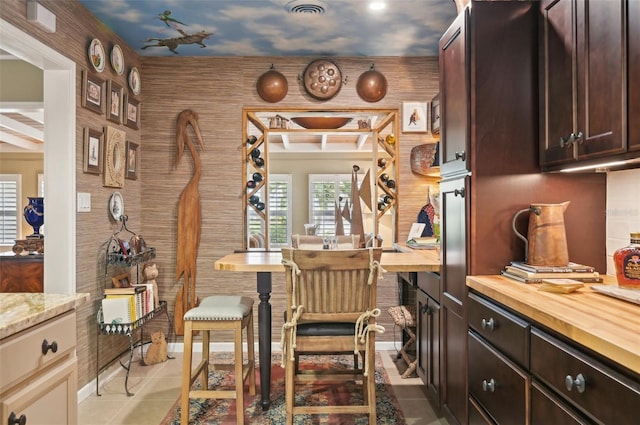 kitchen featuring light tile patterned floors