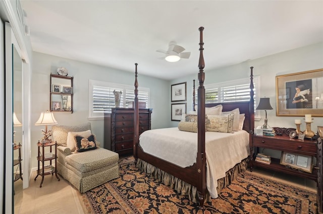 bedroom with ceiling fan