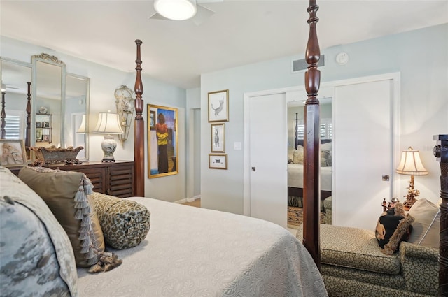 bedroom featuring ceiling fan