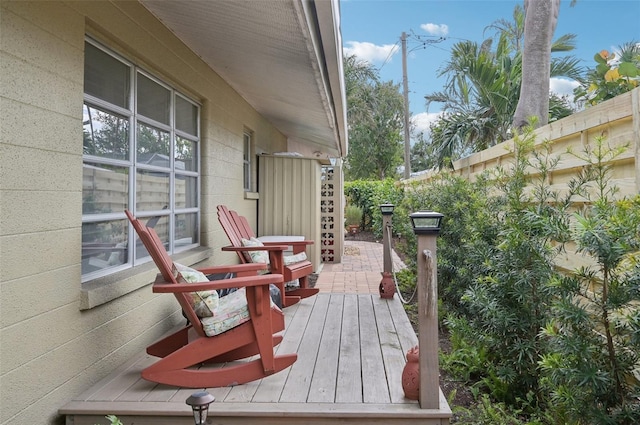 deck featuring a patio