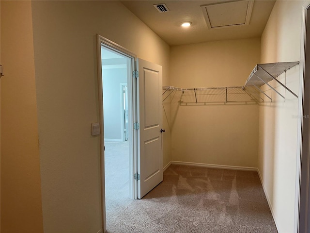 spacious closet with carpet flooring