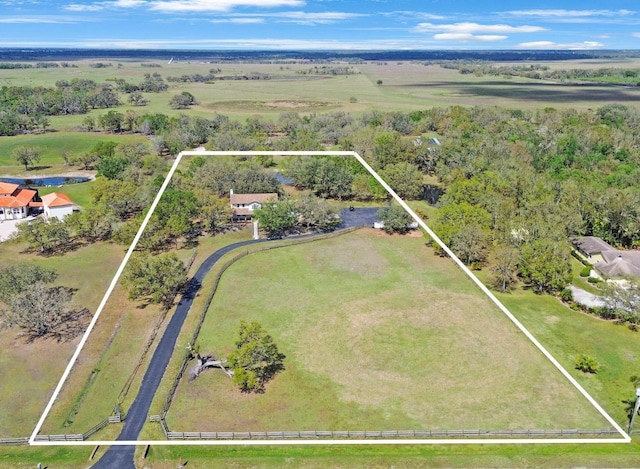 drone / aerial view featuring a rural view