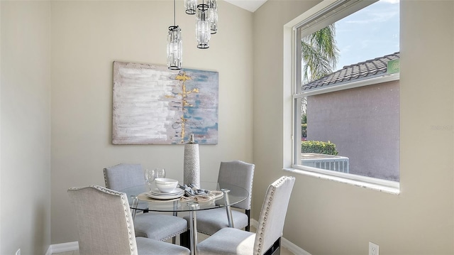 dining space with a wealth of natural light