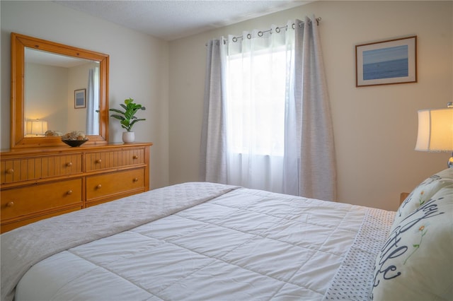 bedroom with a textured ceiling