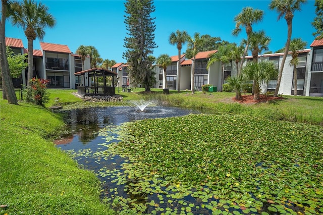 exterior space with a gazebo