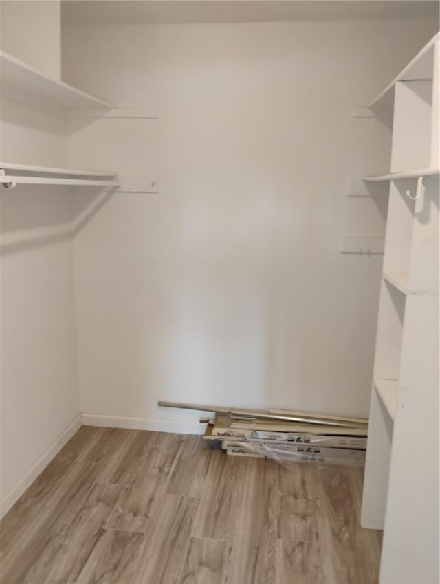 walk in closet featuring light hardwood / wood-style floors