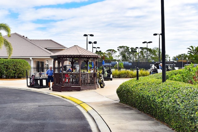 view of community with a gazebo