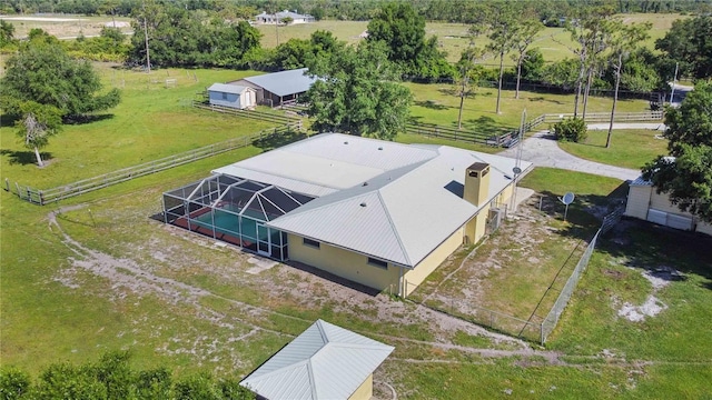 bird's eye view with a rural view