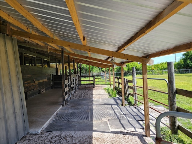 view of horse barn