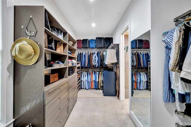 view of walk in closet