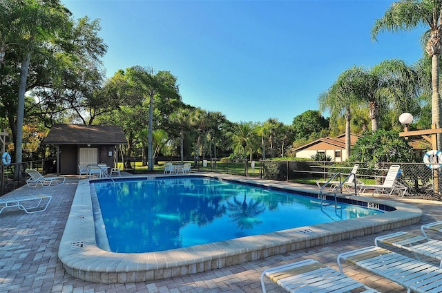 view of pool with a patio