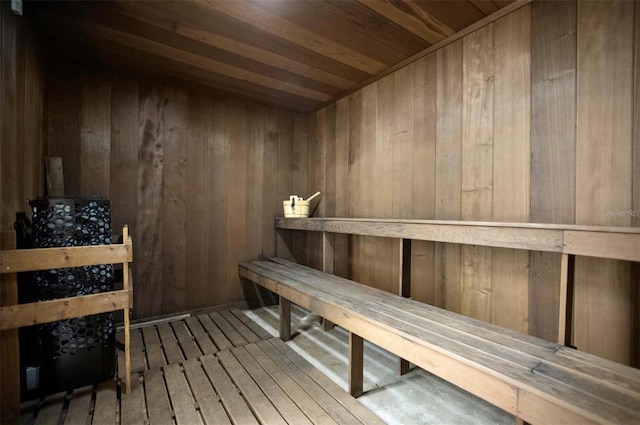 view of sauna