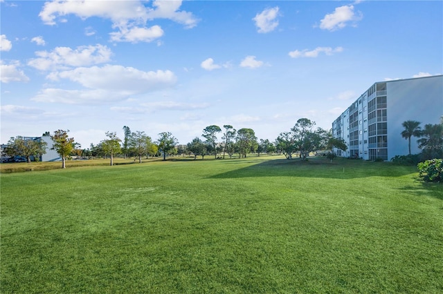 view of home's community with a yard